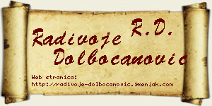 Radivoje Dolbočanović vizit kartica